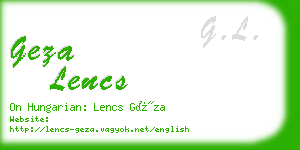 geza lencs business card